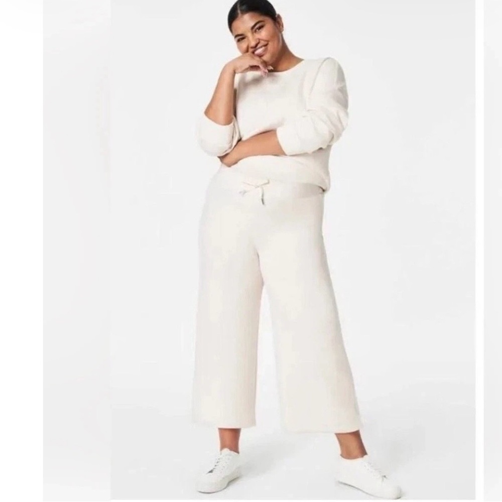 Spanx AirEssentials Crop Wide Leg Pants Oatmeal